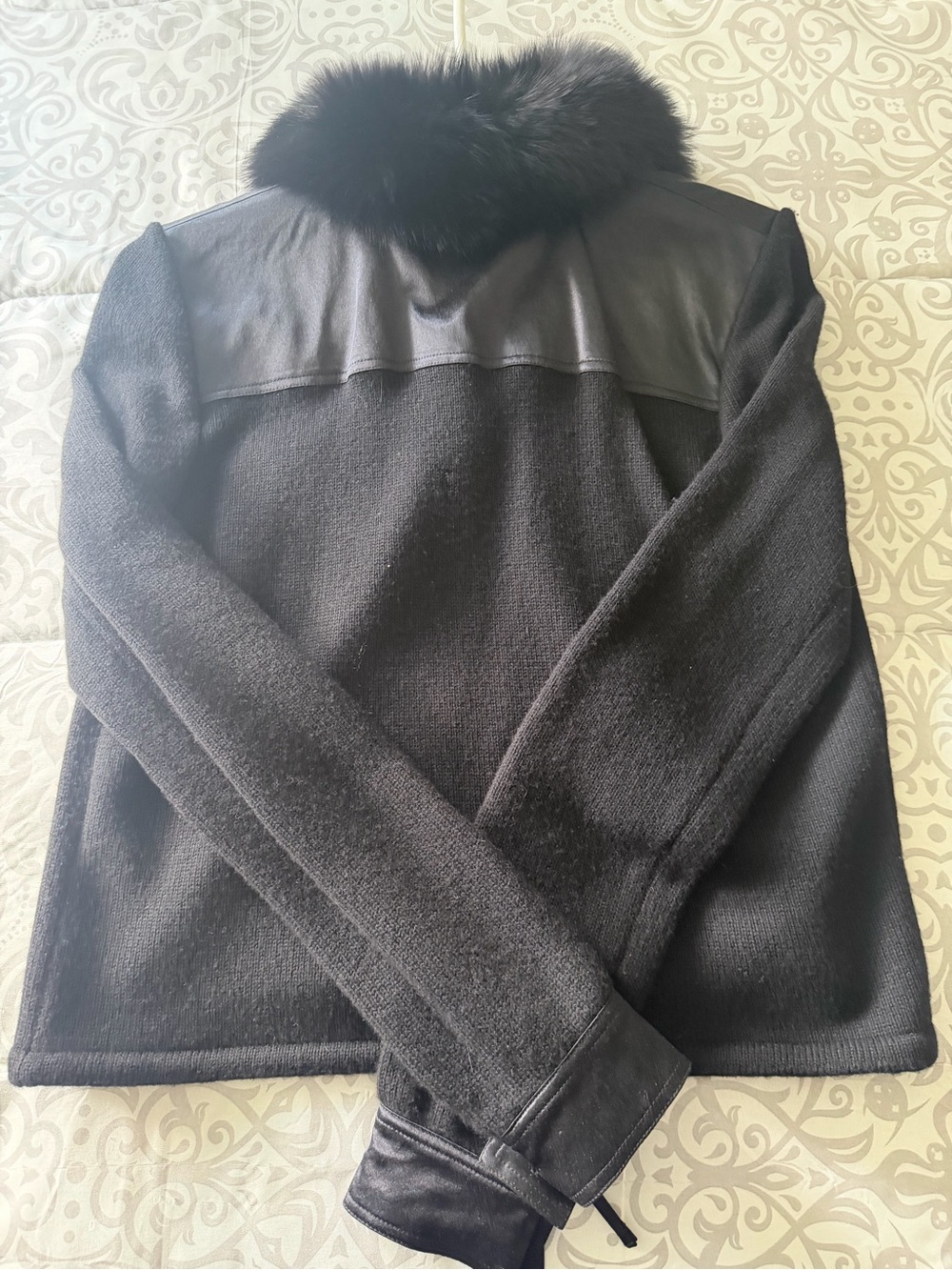 Valentino Knit Trim Sweater With Fur Collar - Picture 3 of 13